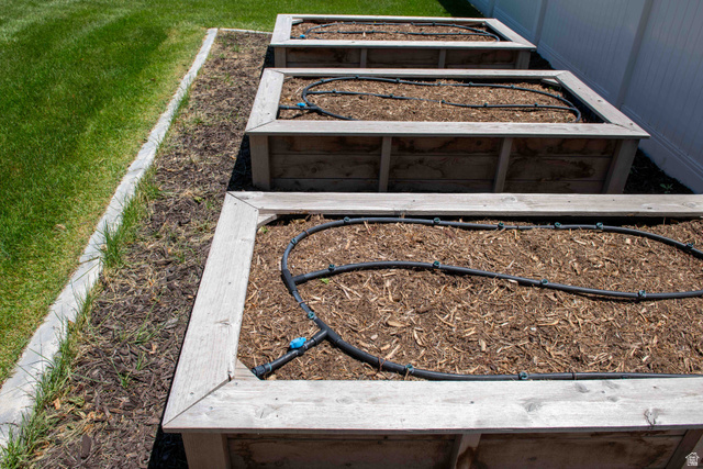 646 East 1400th Street North Mapleton, UT 84664 - Photo 75 of 78 Three raised garden beds with wood framing and integrated drip irrigation systems