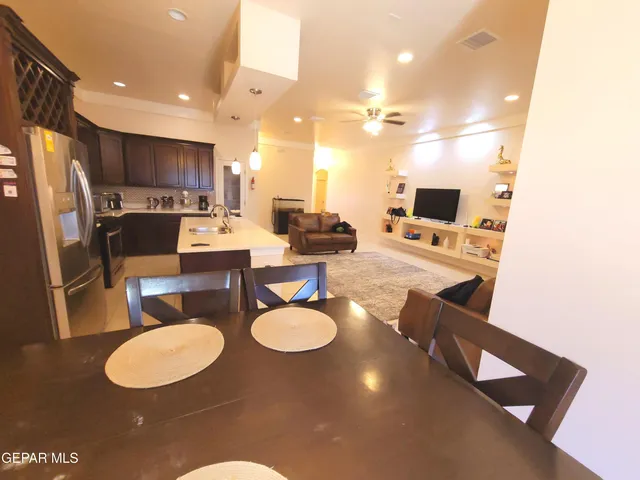 a view of a garage with storage