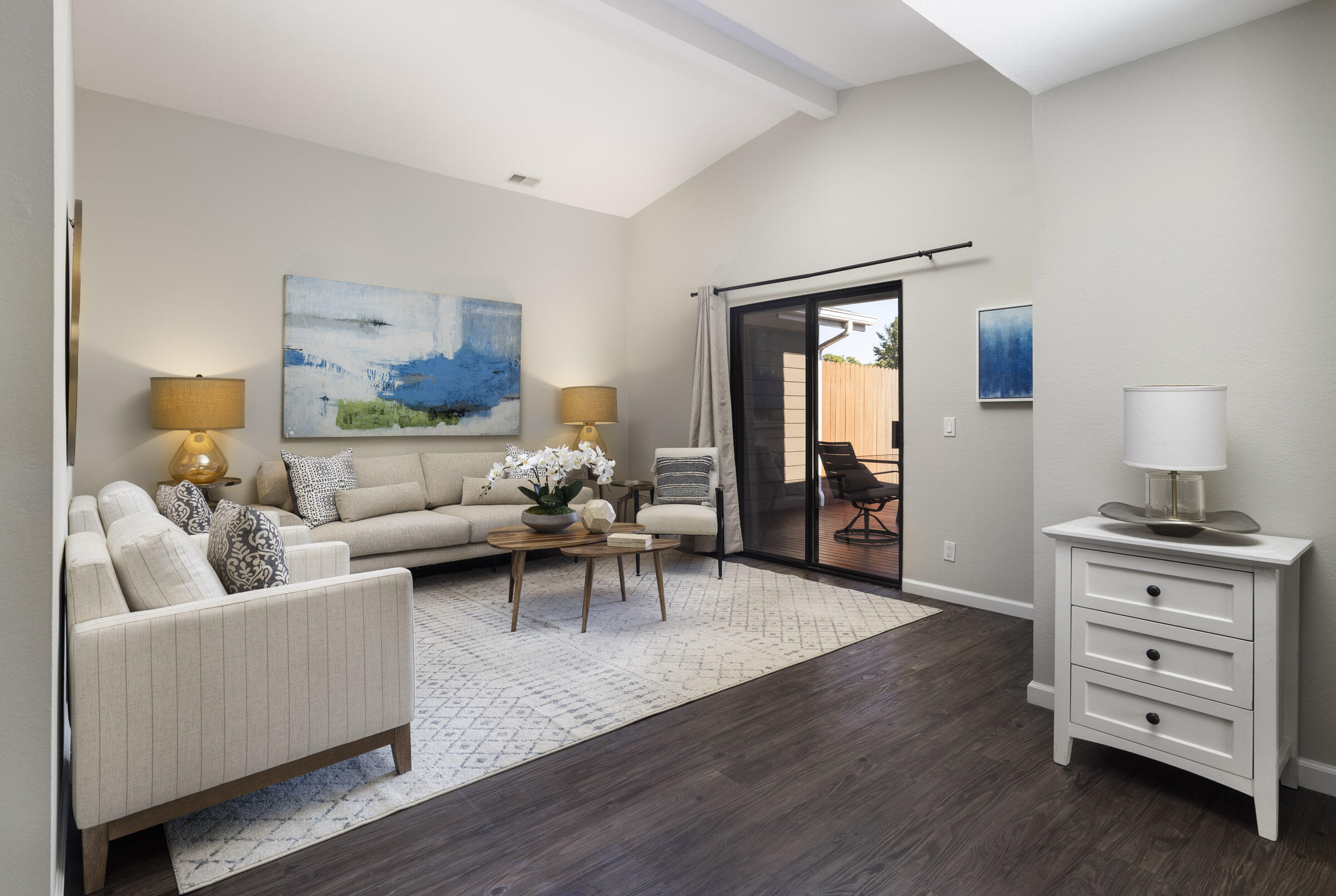 4017 Primavera Road, Unit A Santa Barbara, CA 93110 - Photo 3 of 17 a living room with furniture and wooden floor