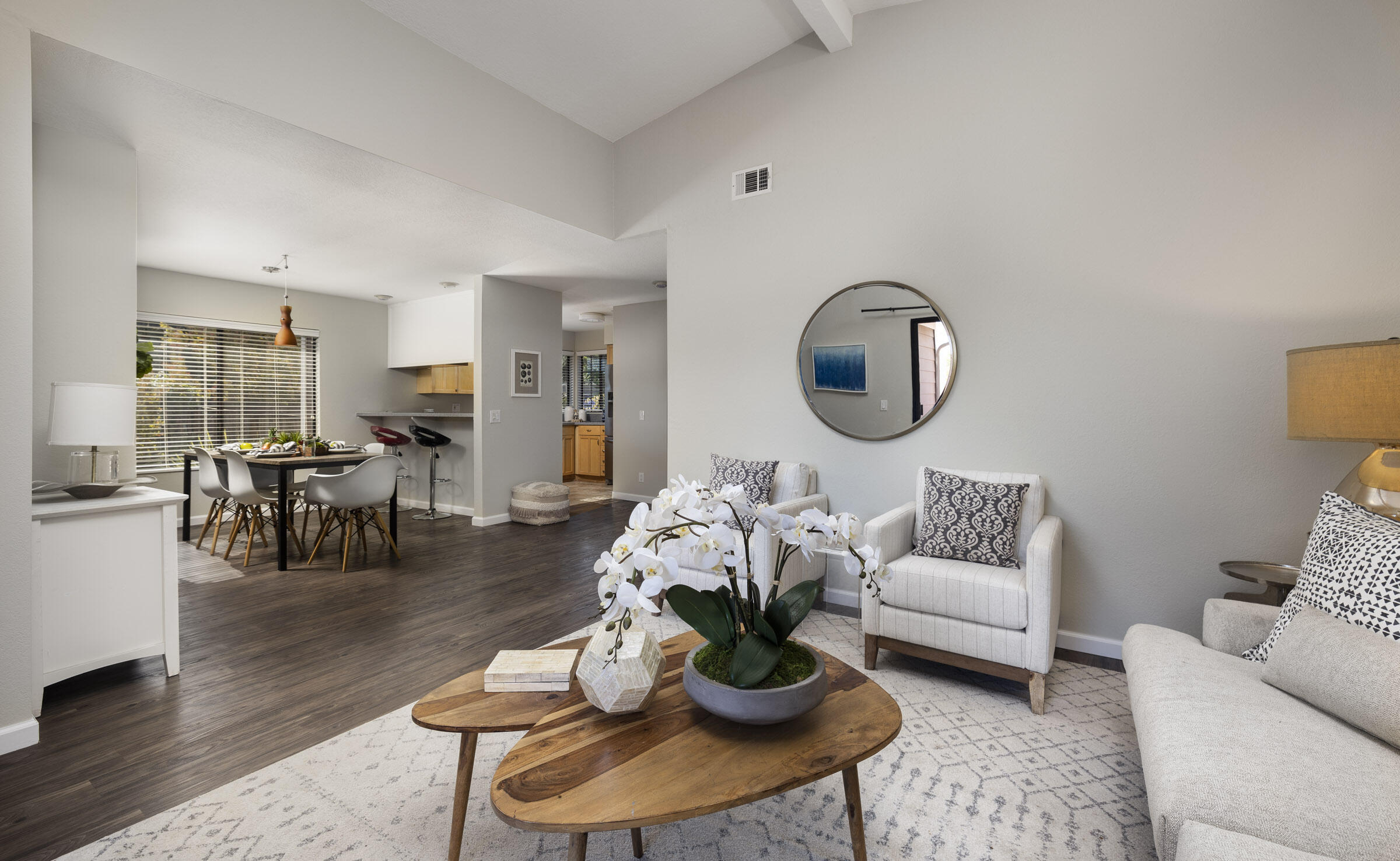 4017 Primavera Road, Unit A Santa Barbara, CA 93110 - Photo 7 of 17 a living room with furniture or couch and wooden floor
