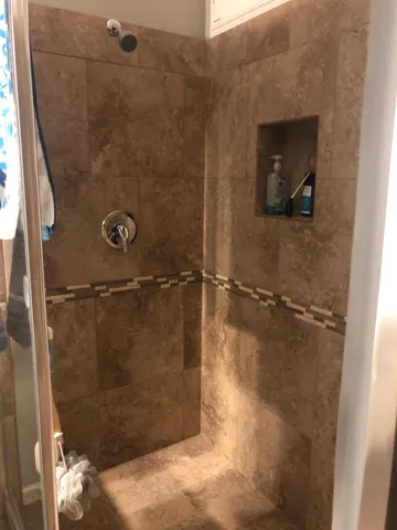 a bathroom with a shower
