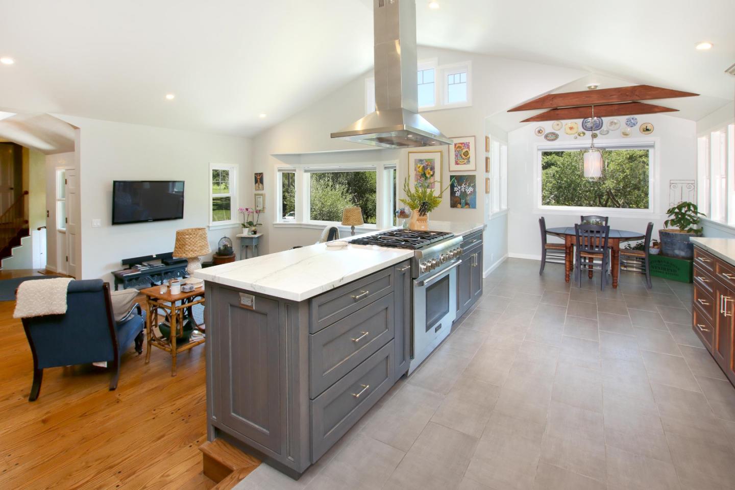 2 Deer Path Road Santa Cruz, CA 95060 - Photo 14 of 44 a large white kitchen with a large window