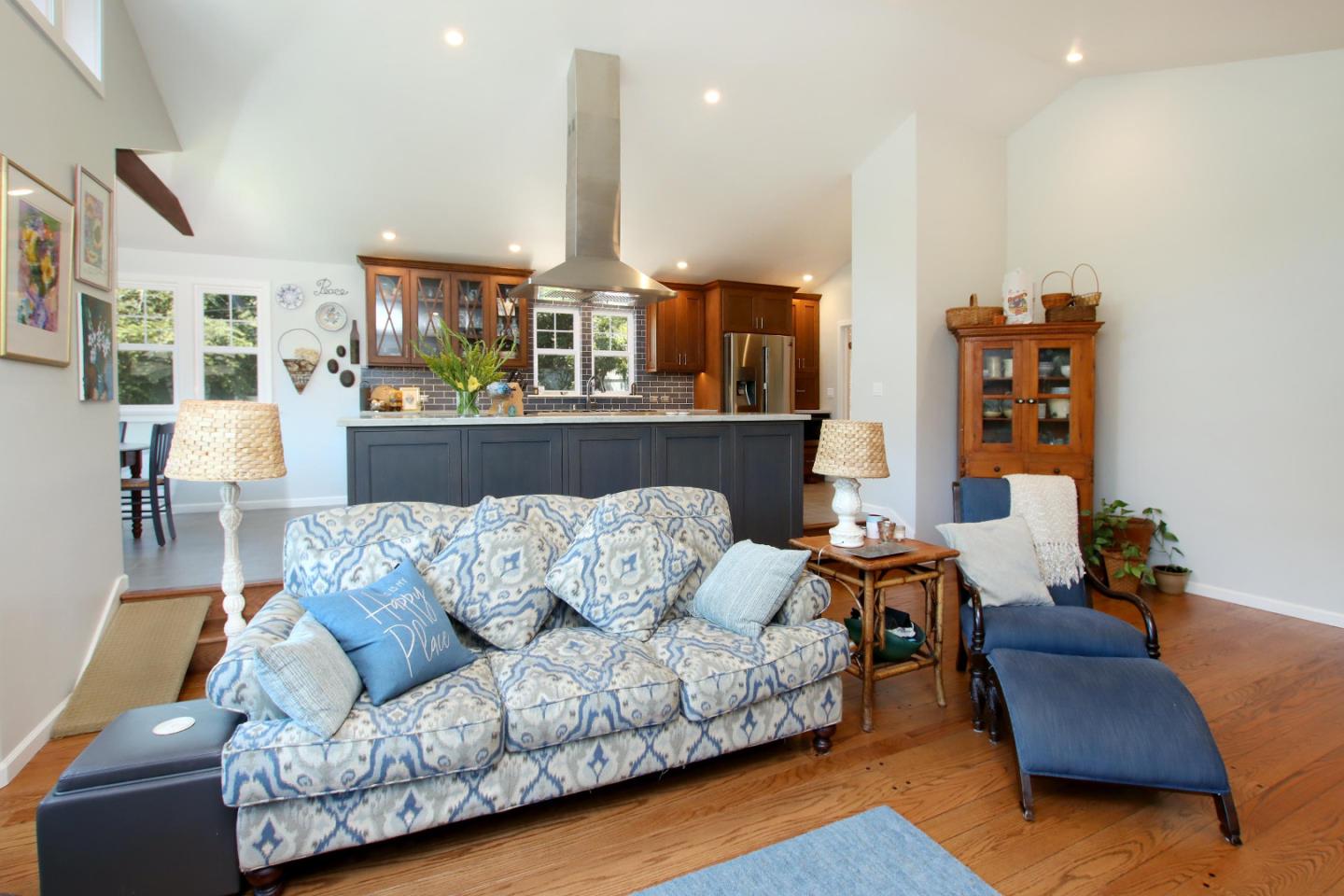 2 Deer Path Road Santa Cruz, CA 95060 - Photo 19 of 44 a living room with furniture and kitchen view