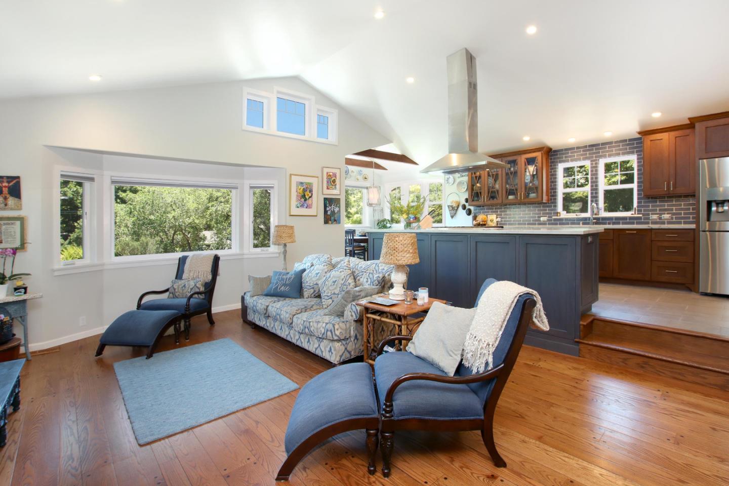 2 Deer Path Road Santa Cruz, CA 95060 - Photo 21 of 44 a living room with furniture and large windows