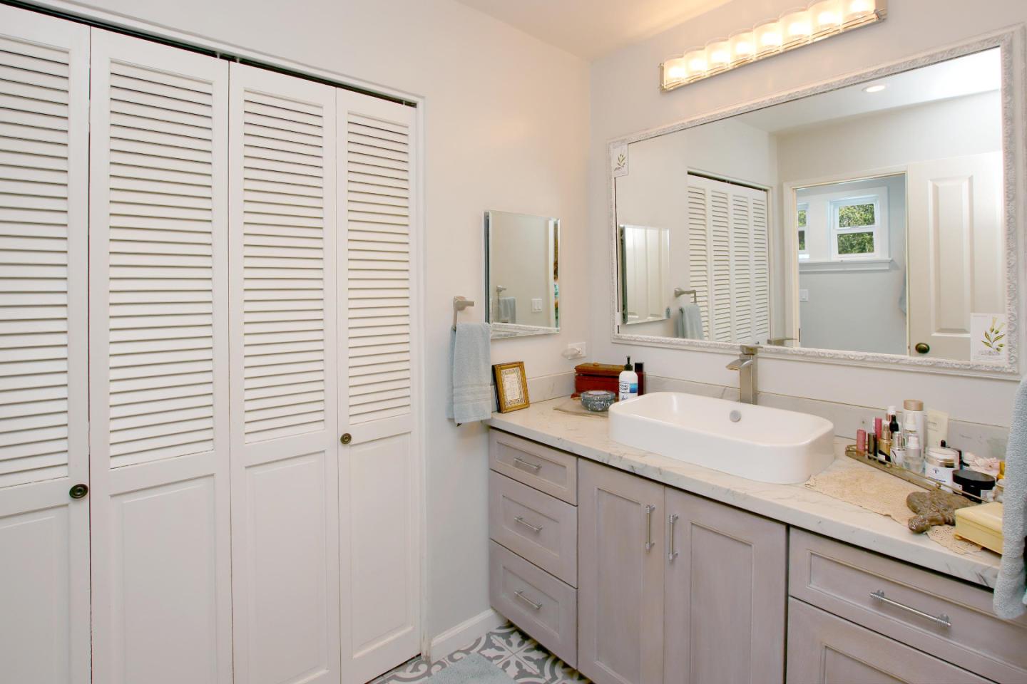 2 Deer Path Road Santa Cruz, CA 95060 - Photo 27 of 44 a bathroom with a sink and a mirror