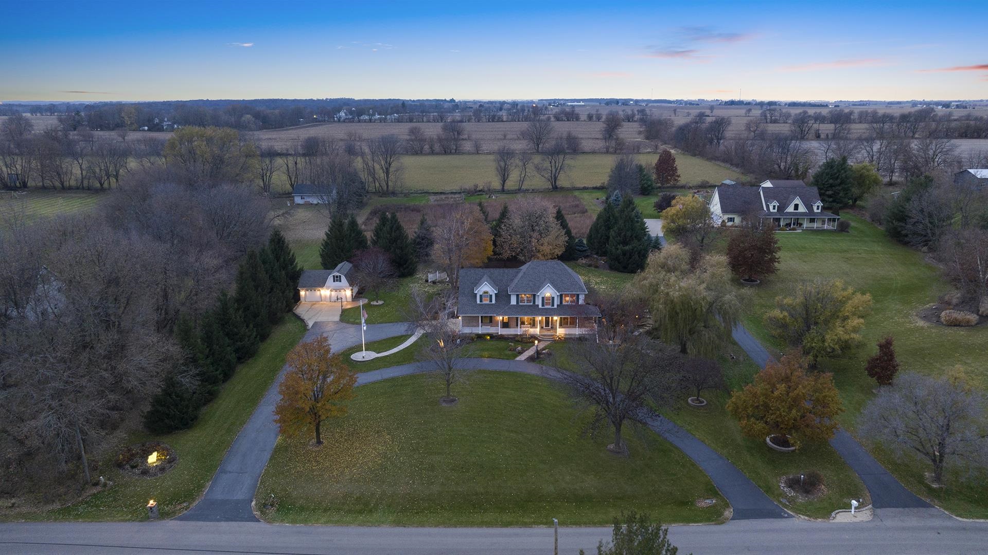 1921 Wildcat Road Dixon, IL 61021 - Photo 58 of 63 an aerial view of a house with garden space and lake view