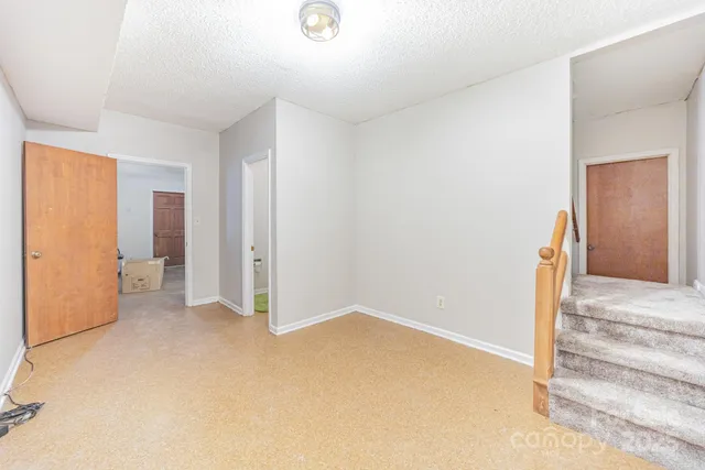 an empty room with closet