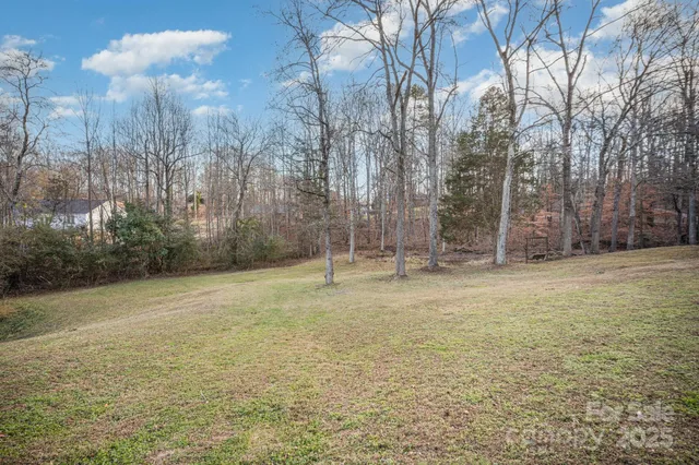 a backyard of a house with lots of green space