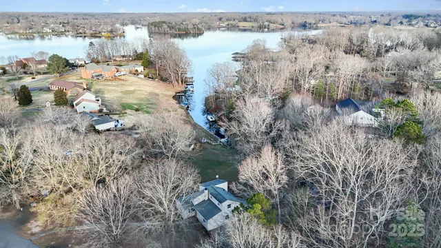 a view of a town with trees