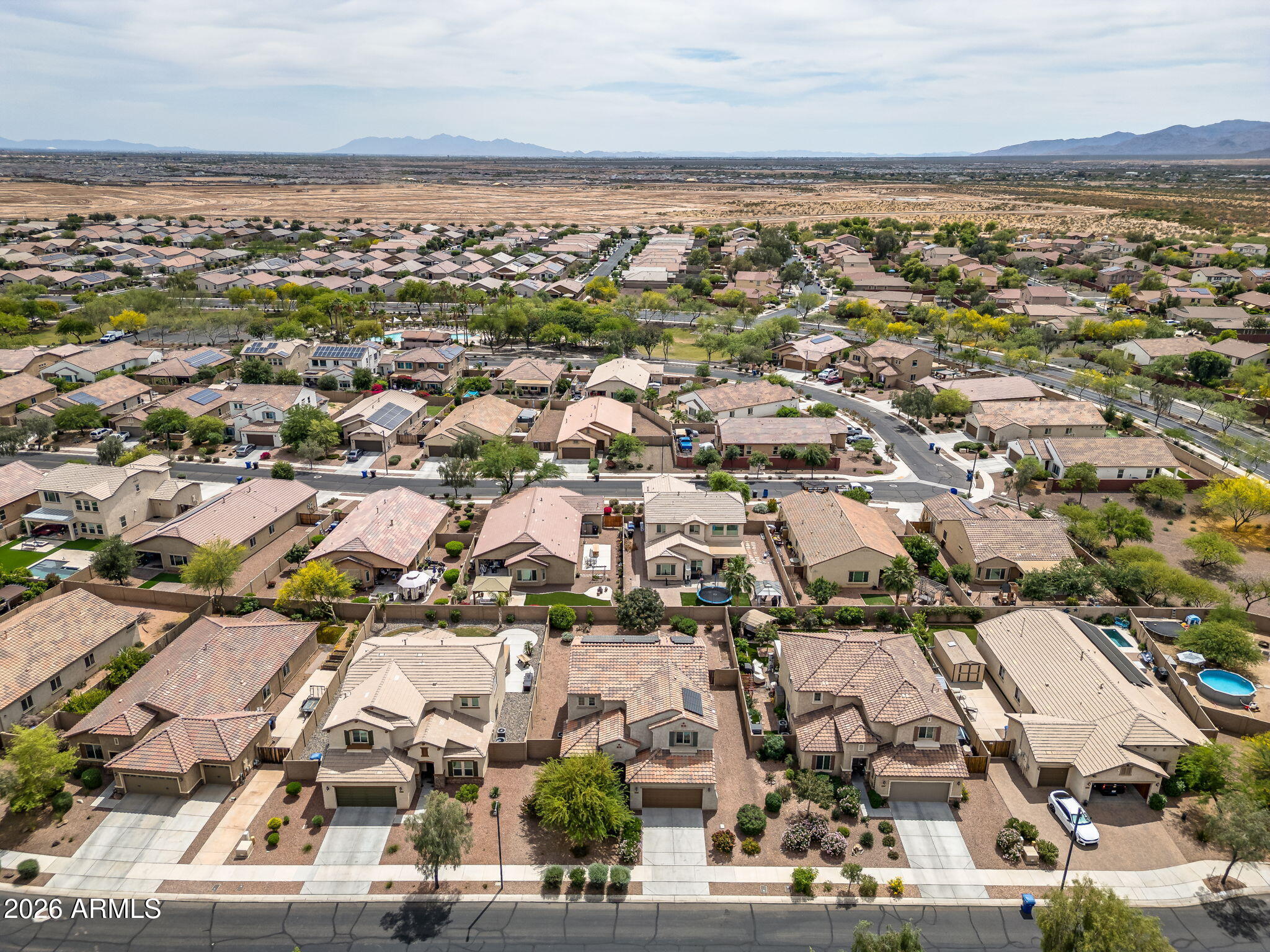 17543 West Buckhorn Trail Surprise, AZ 85387 - Photo 85 of 104 an aerial view of residential building with parking space