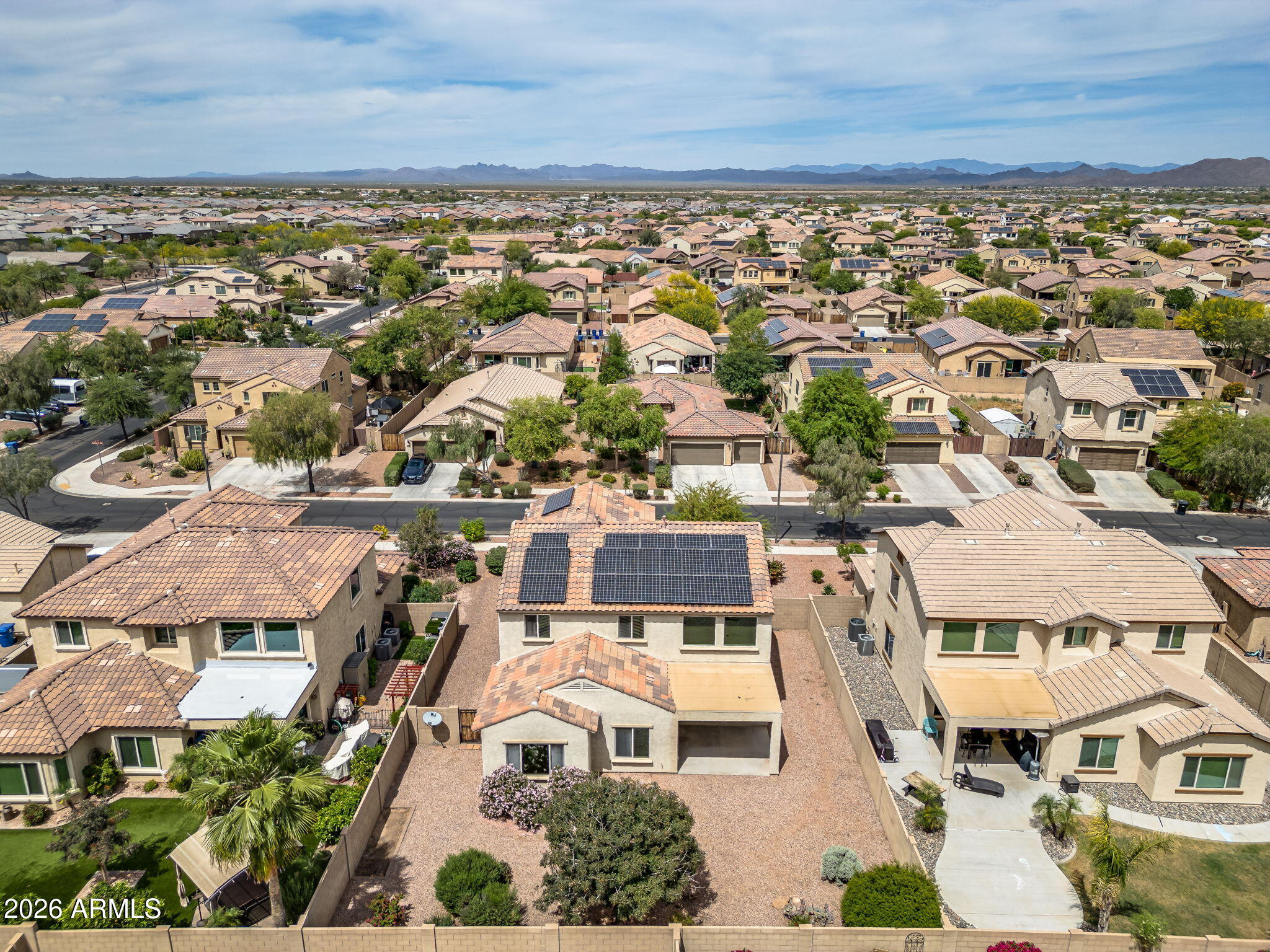 17543 West Buckhorn Trail Surprise, AZ 85387 - Photo 96 of 104 an aerial view of residential houses with outdoor space