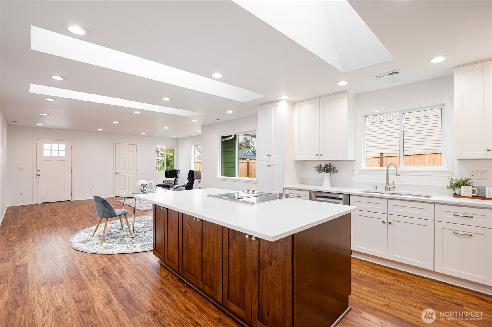 1708 Walnut Street Everett, WA 98201 - Photo 4 of 32 a kitchen with a sink and wooden cabinets