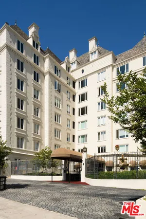 front view of a building with a street