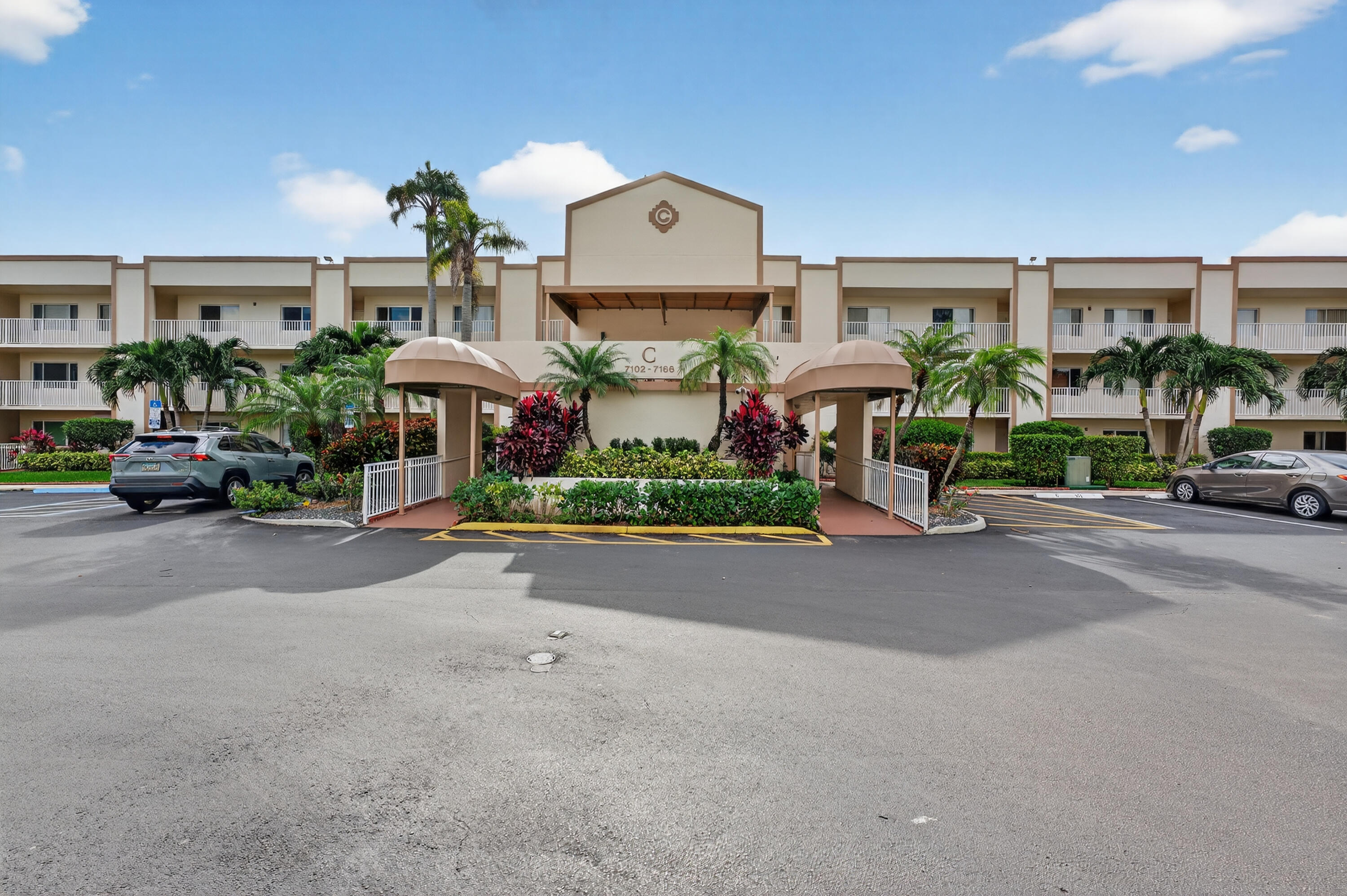 a car parked in front of a building