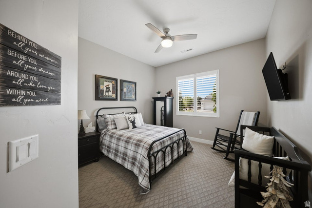 2829 East 1880th Street South St. George, UT 84790 - Photo 25 of 54 Bedroom with carpet and ceiling fan