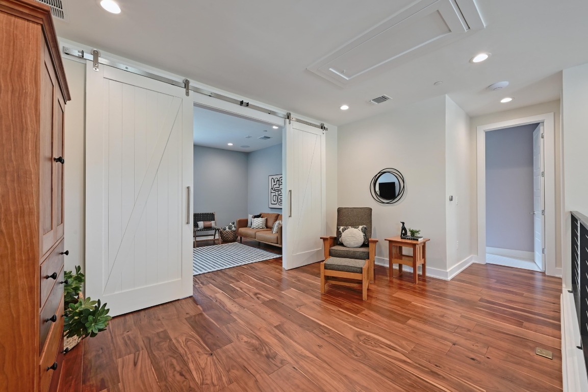 3102 Hunt Trail Austin, TX 78757 - Photo 23 of 38 Sitting room featuring barn doors.