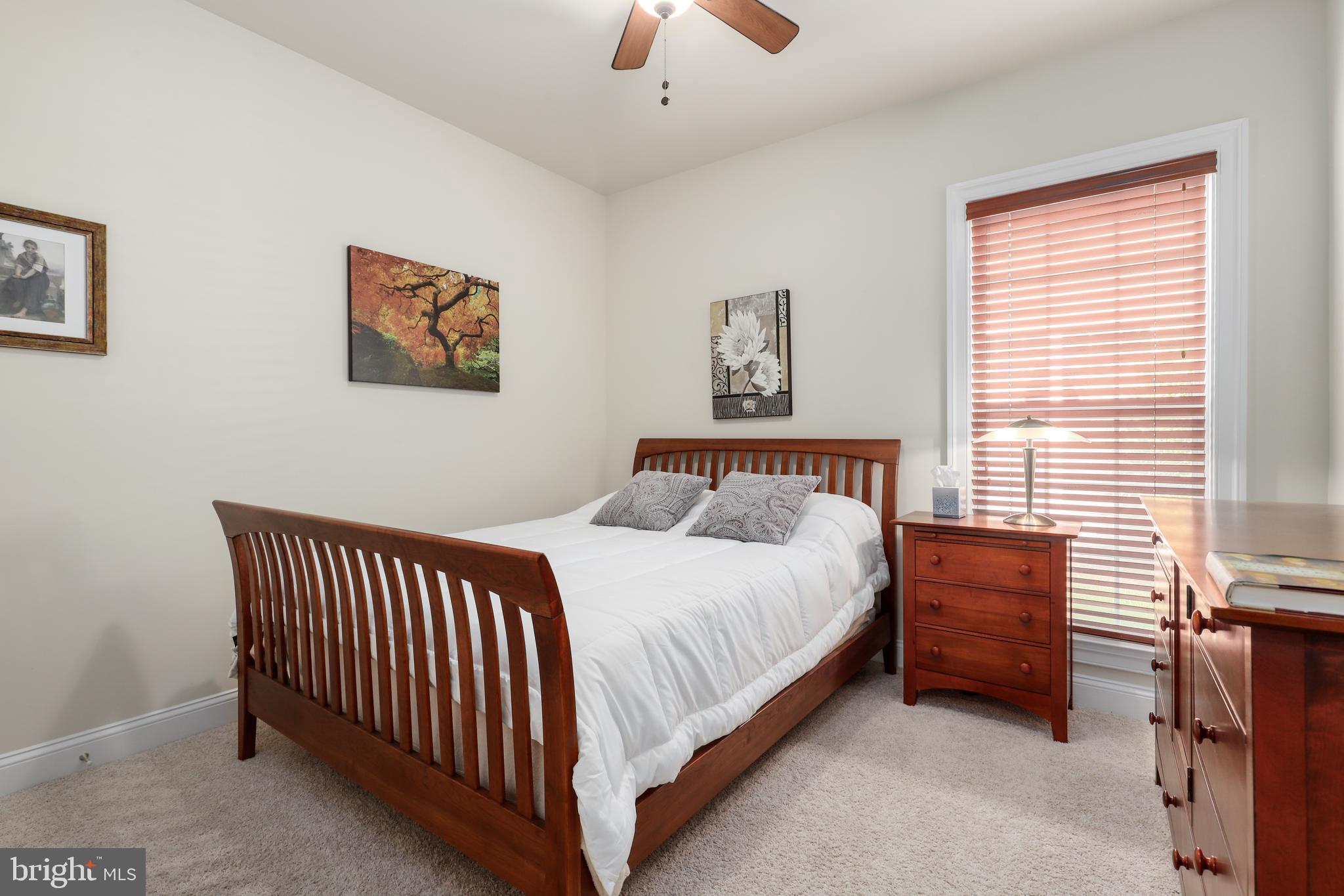44268 Panther Ridge Drive Ashburn, VA 20147 - Photo 19 of 32 a bedroom with a bed and a chandelier