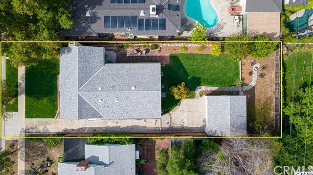 1446 North Harding Avenue Pasadena, CA 91104 - Photo 24 of 26 an aerial view of a house with pool outdoor seating and yard