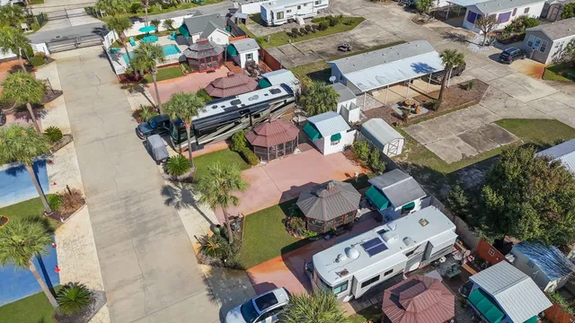 a view of a street with an outdoor space