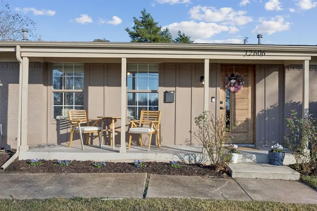 a view of a house with a patio