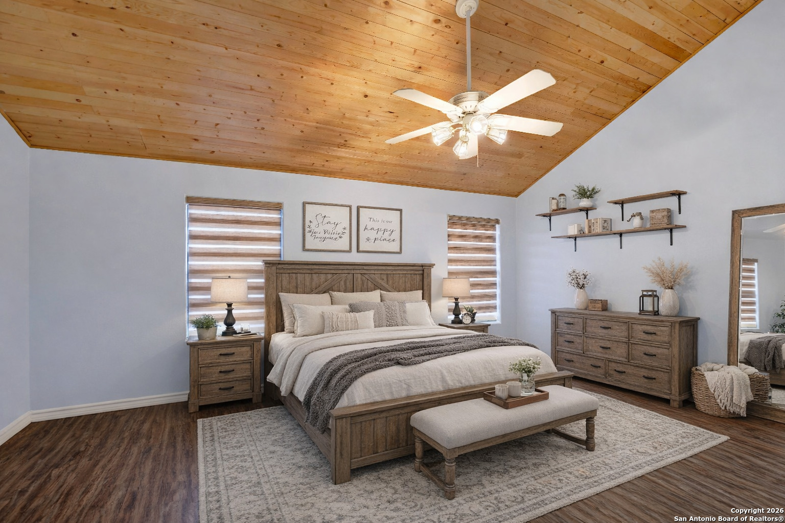 568 Firewheel Drive Bandera, TX 78003 - Photo 21 of 45 a bedroom with a bed and a dresser