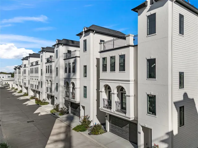 a front view of a multi story building