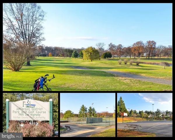 a view of park with a slide