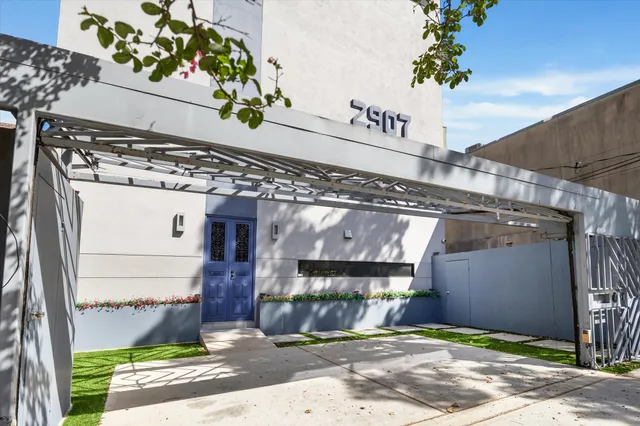 a front view of a building