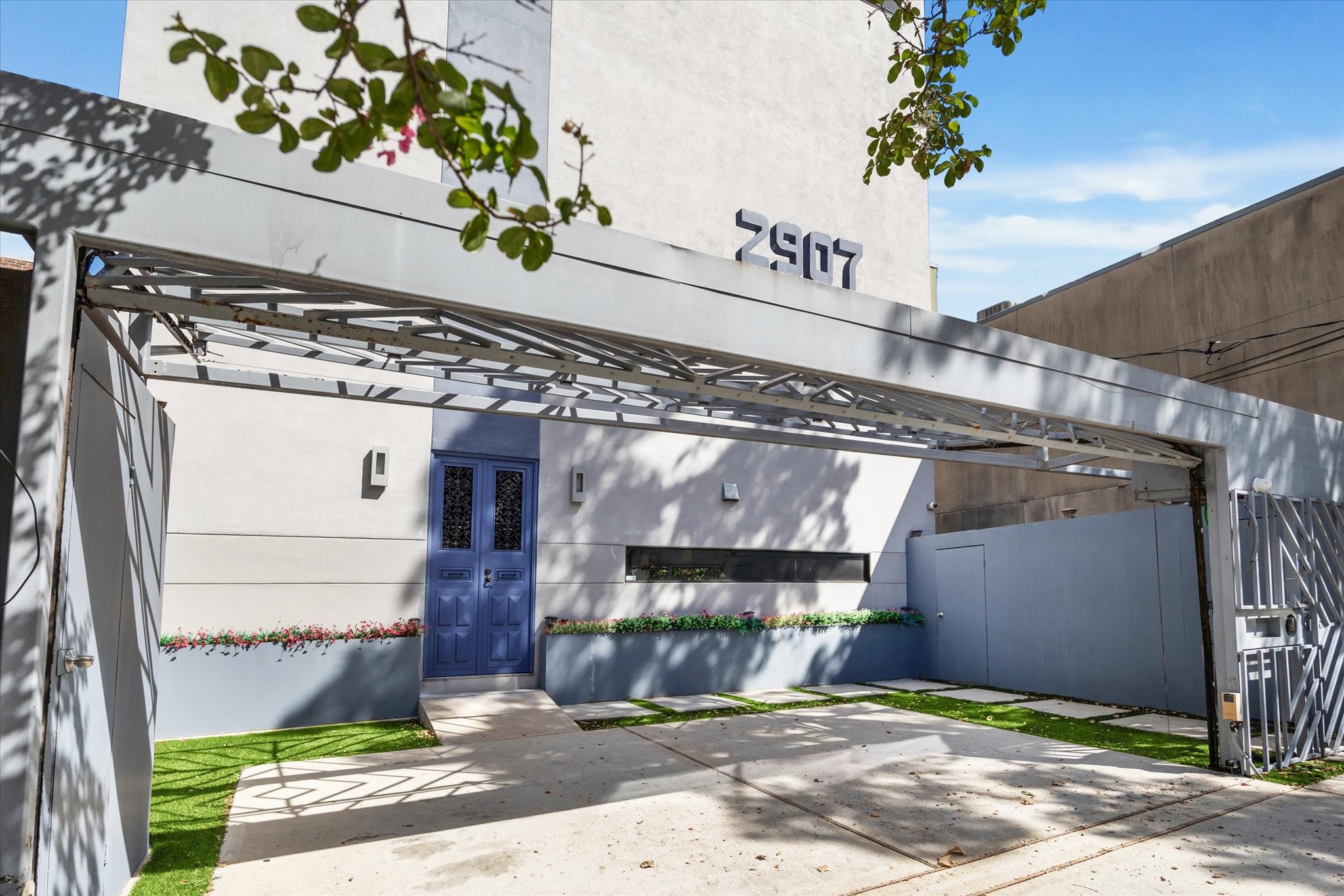 a front view of a building