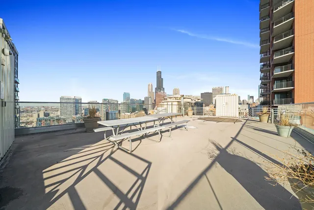 a view of a terrace with skyline