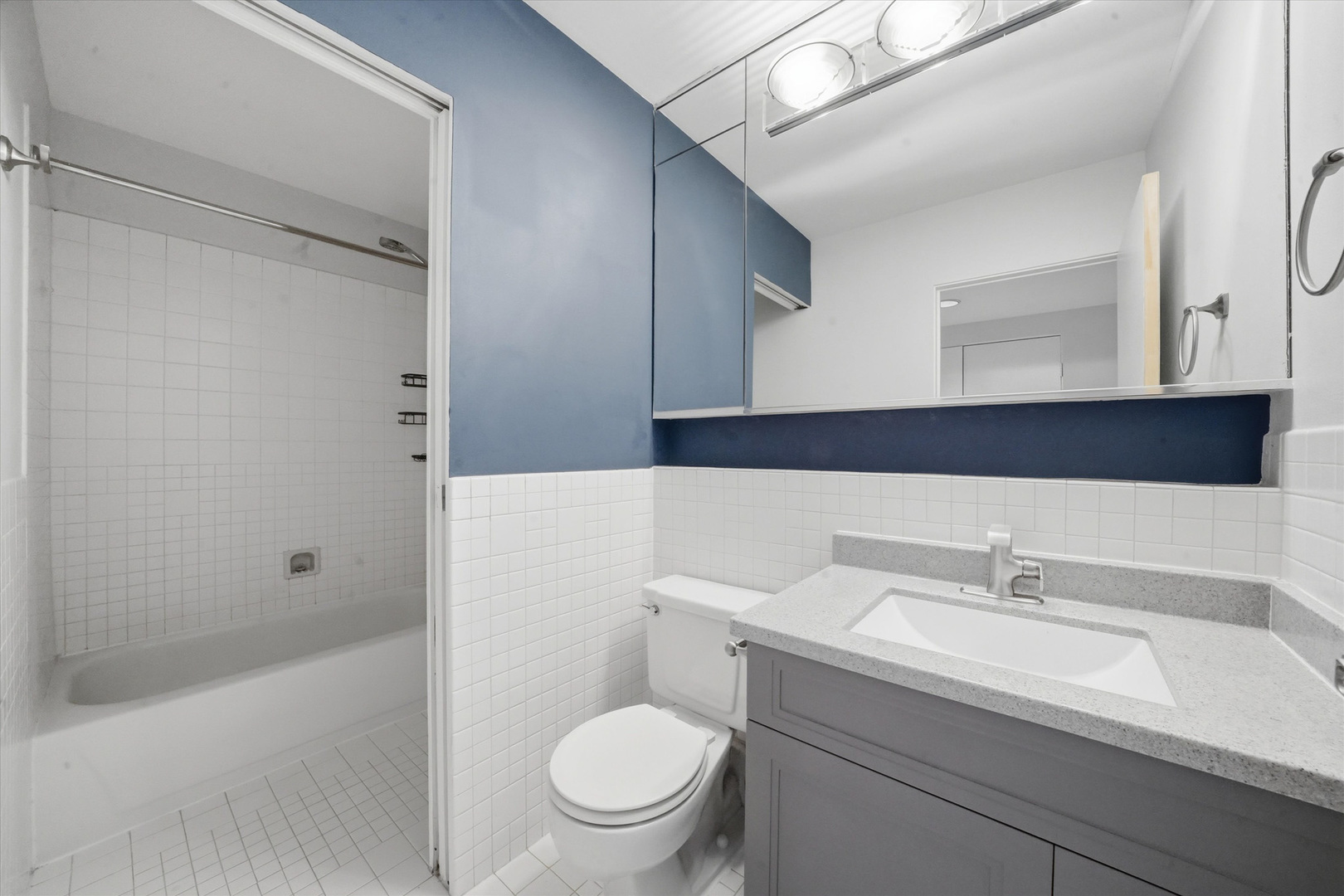 40 East 9th Street, Unit 1103 Chicago, IL 60605 - Photo 8 of 22 a bathroom with a sink a toilet and shower