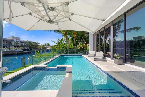 a view of swimming pool from a terrace