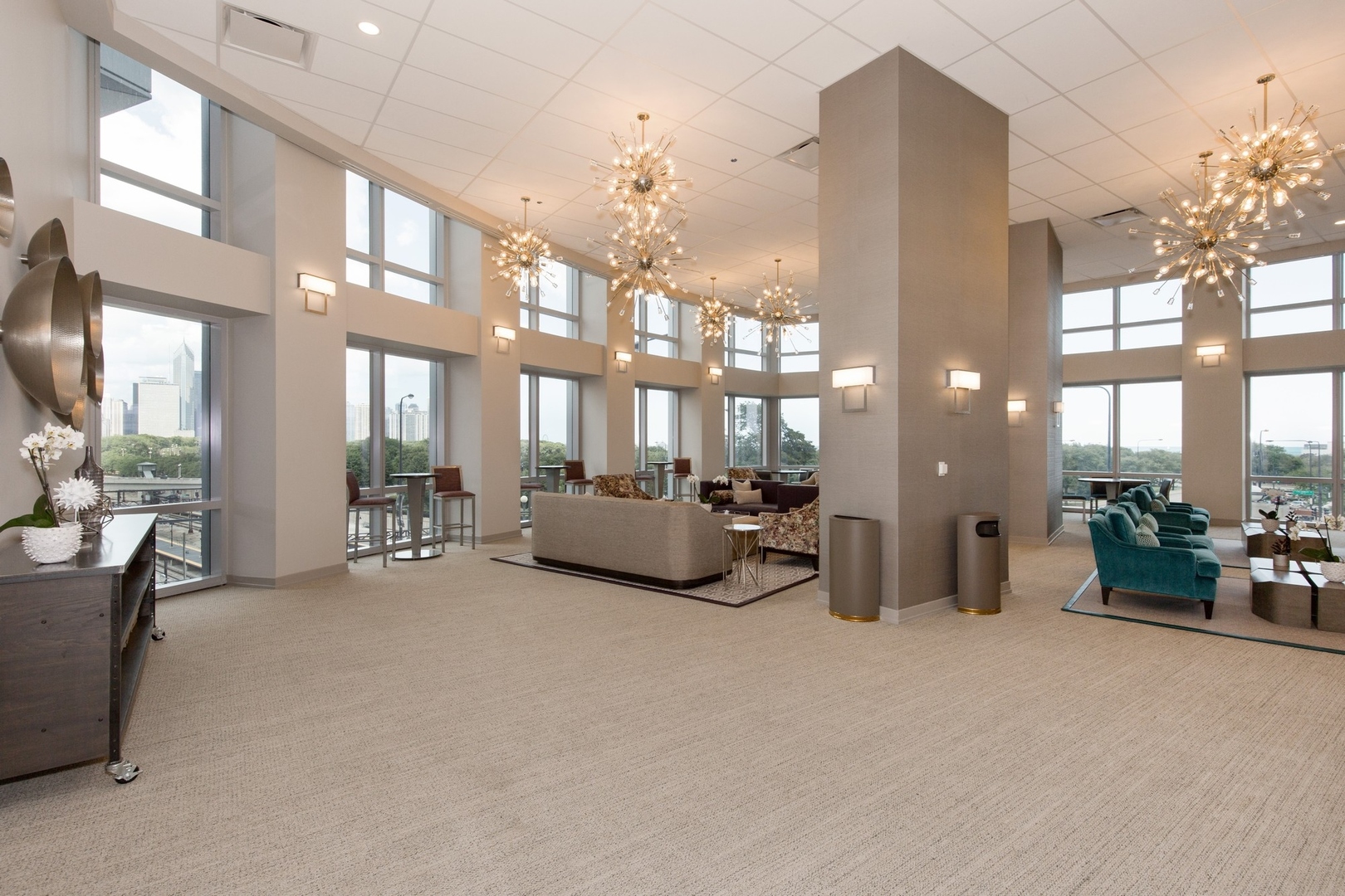 1211 South Prairie Avenue, Unit 606 Chicago, IL 60605 - Photo 39 of 44 a living room with furniture and a chandelier