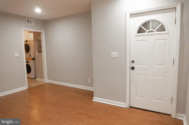 an empty room and closet area