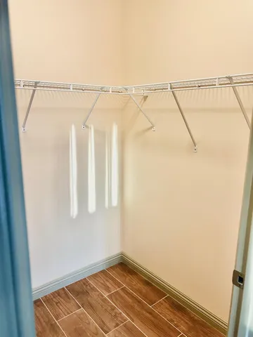 a view of a room with rack on the wall