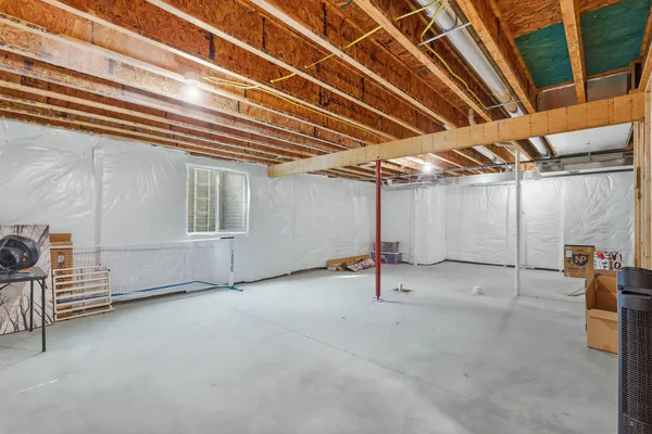 a view of a storage room with an empty room