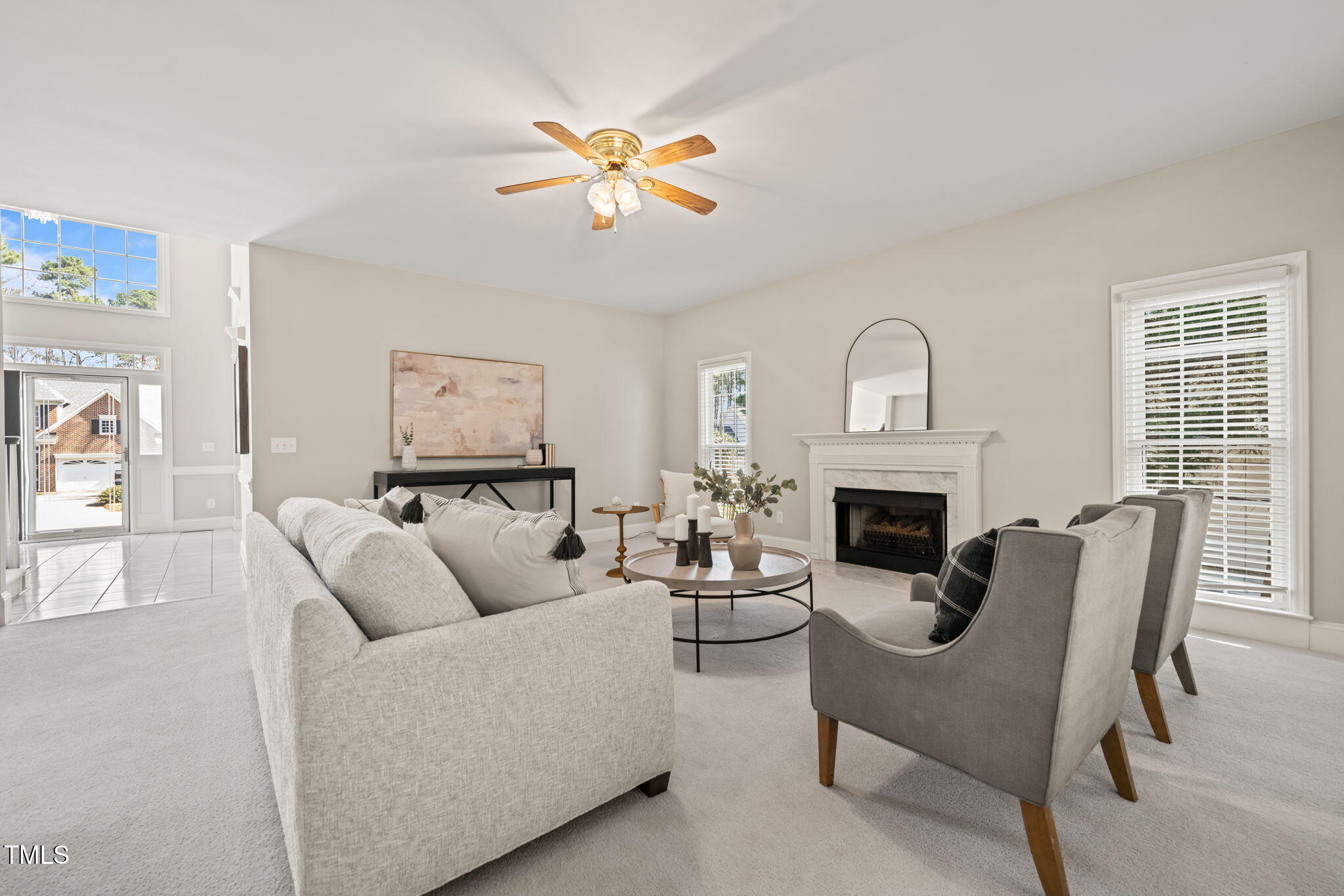 1708 Turtle Ridge Way Raleigh, NC 27614 - Photo 16 of 51 a living room with furniture and a fireplace