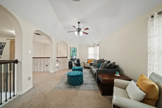 a living room with furniture