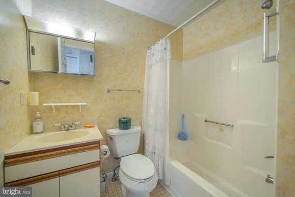 a bathroom with a toilet sink vanity and shower
