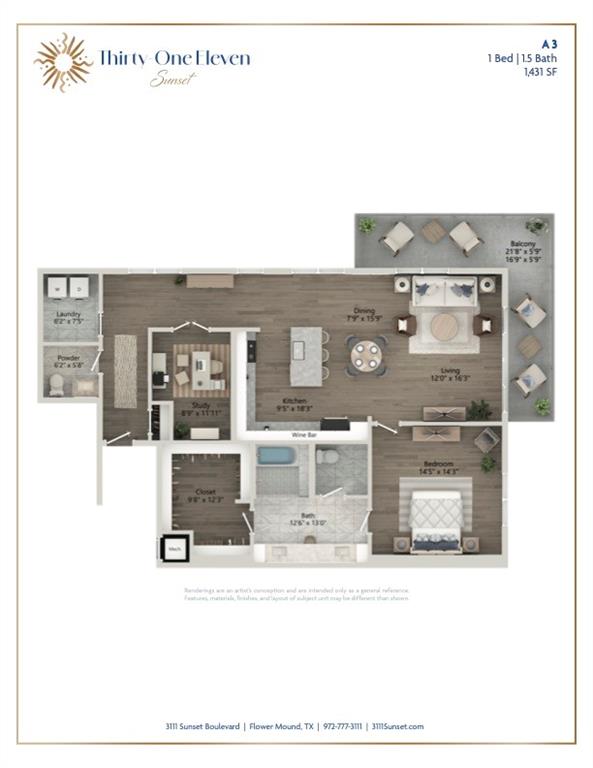 3111 Sunset Boulevard, Unit 915 Flower Mound, TX 75022 - Photo 39 of 39 a picture of a floor plan