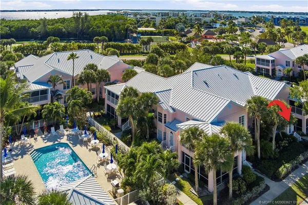 an aerial view of multiple house