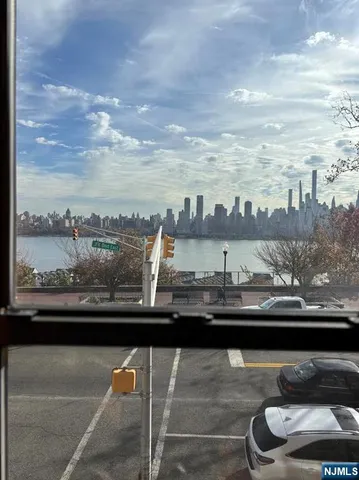 a view of a city from a balcony