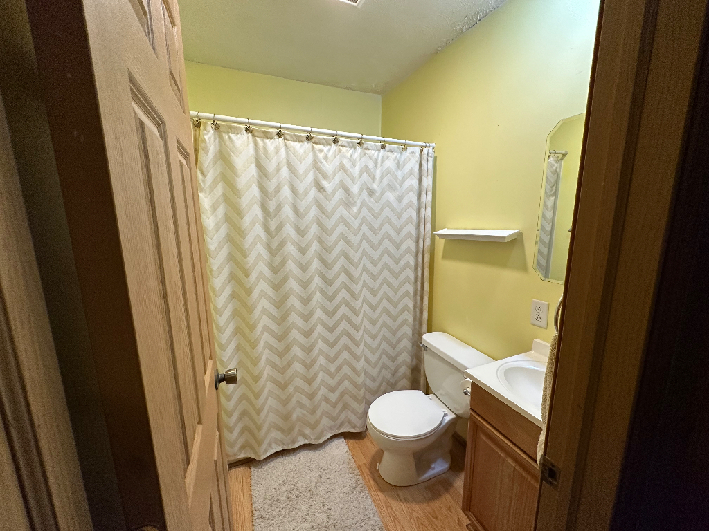 204 Rayjon Drive Oreana, IL 62554 - Photo 17 of 25 a bathroom with a toilet and a shower curtain