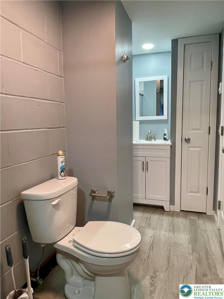 283 Broad Street Bath, PA 18014 - Photo 33 of 36 a bathroom with a toilet a sink and mirror