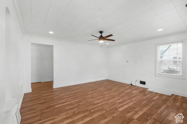 154 South State Street Morgan, UT 84050 - Photo 6 of 25 Wood-finish flooring with crisp white walls and crown molding