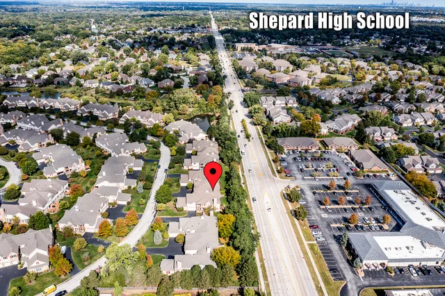 an aerial view of multiple house