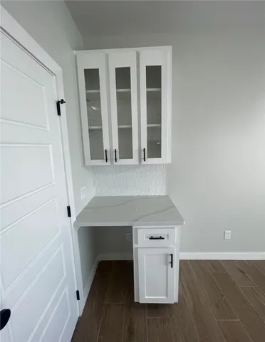 wooden floor and cabinet