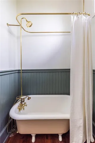 a bathroom with a sink and a shower