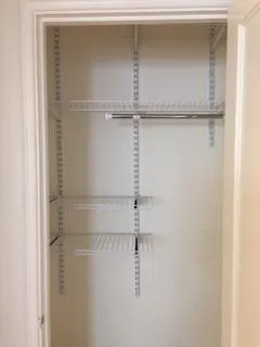a close view of a closet
