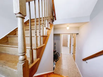 a view of an entryway with staircase